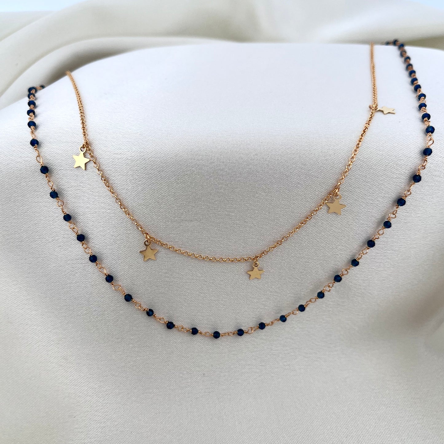 STŘÍBRNÝ NÁHRDELNÍK - BLUE & GOLD